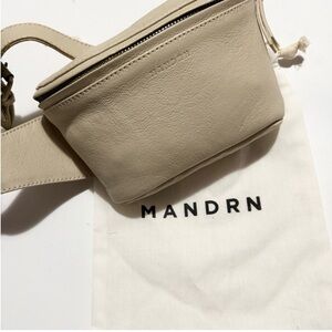 MANDRN leather belt bag in ‘Bone’